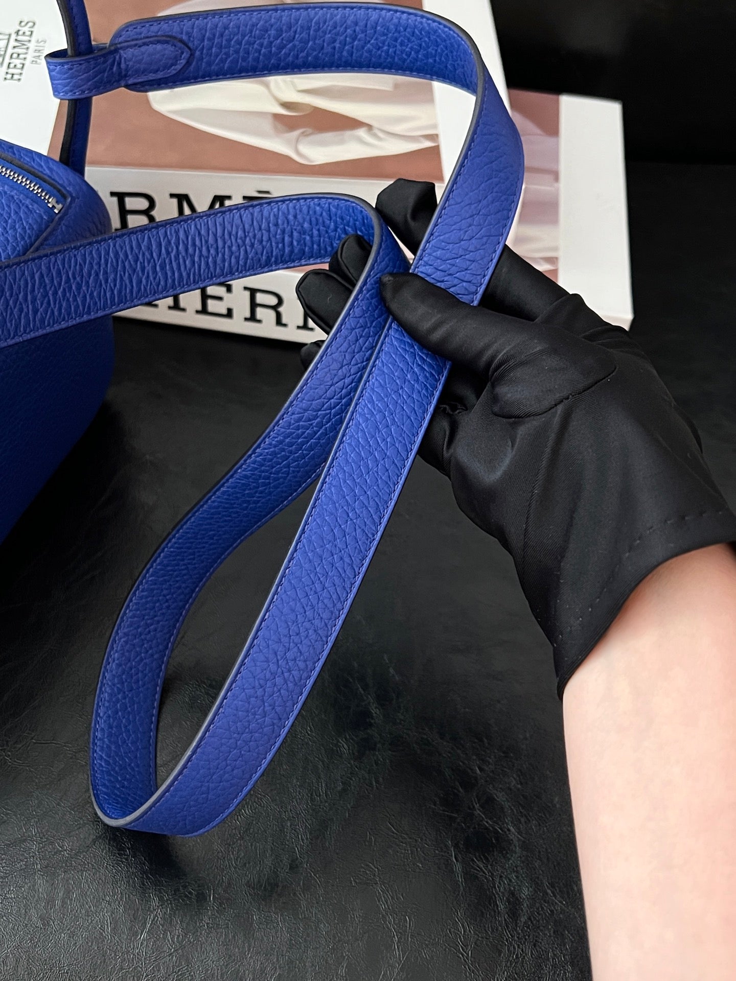 Pre-owned Hermes Lindy mini Blue