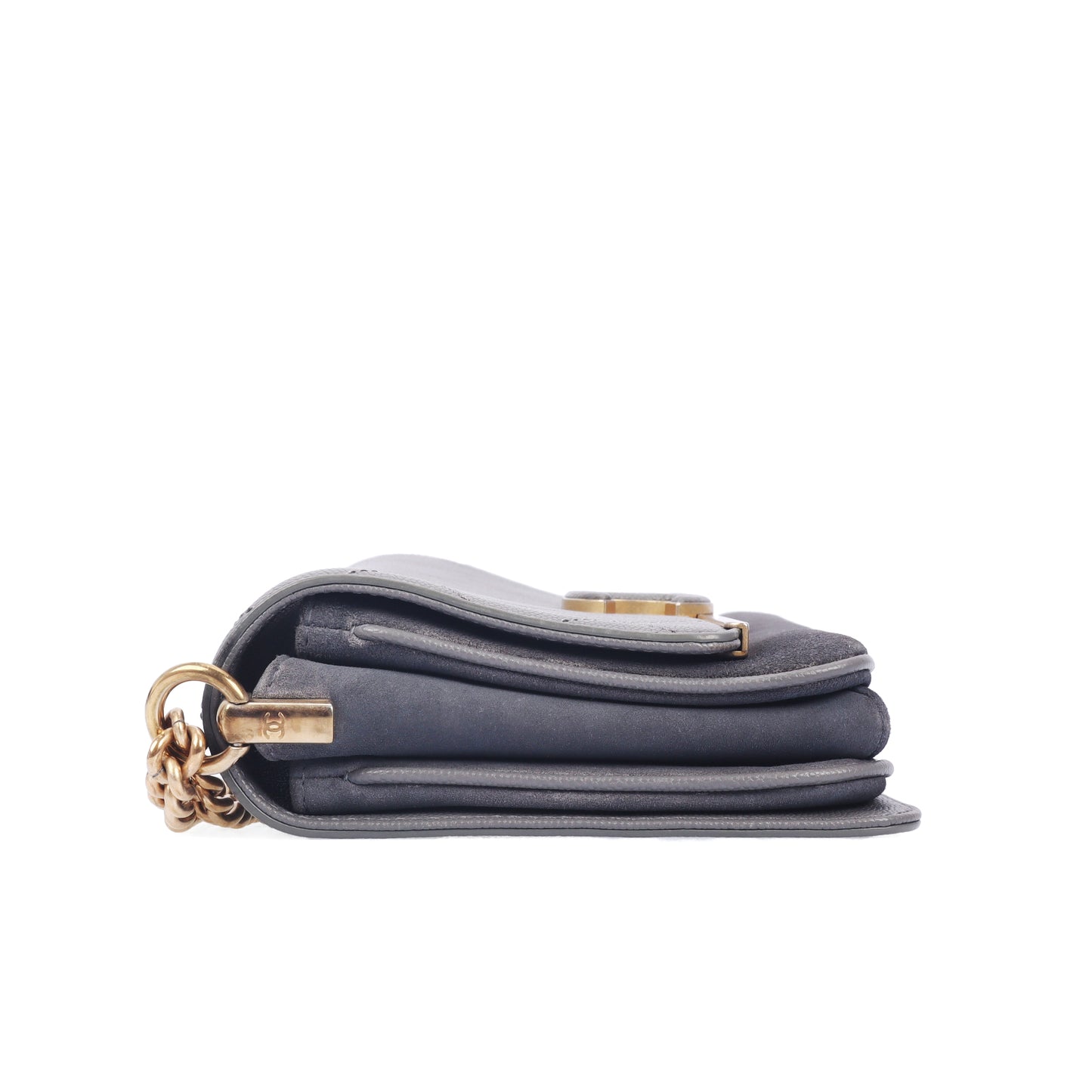 Pre-Owned Chanel Coco Flap Grey Quilted Calfskin Leather Shoulder Bag 80702523 c