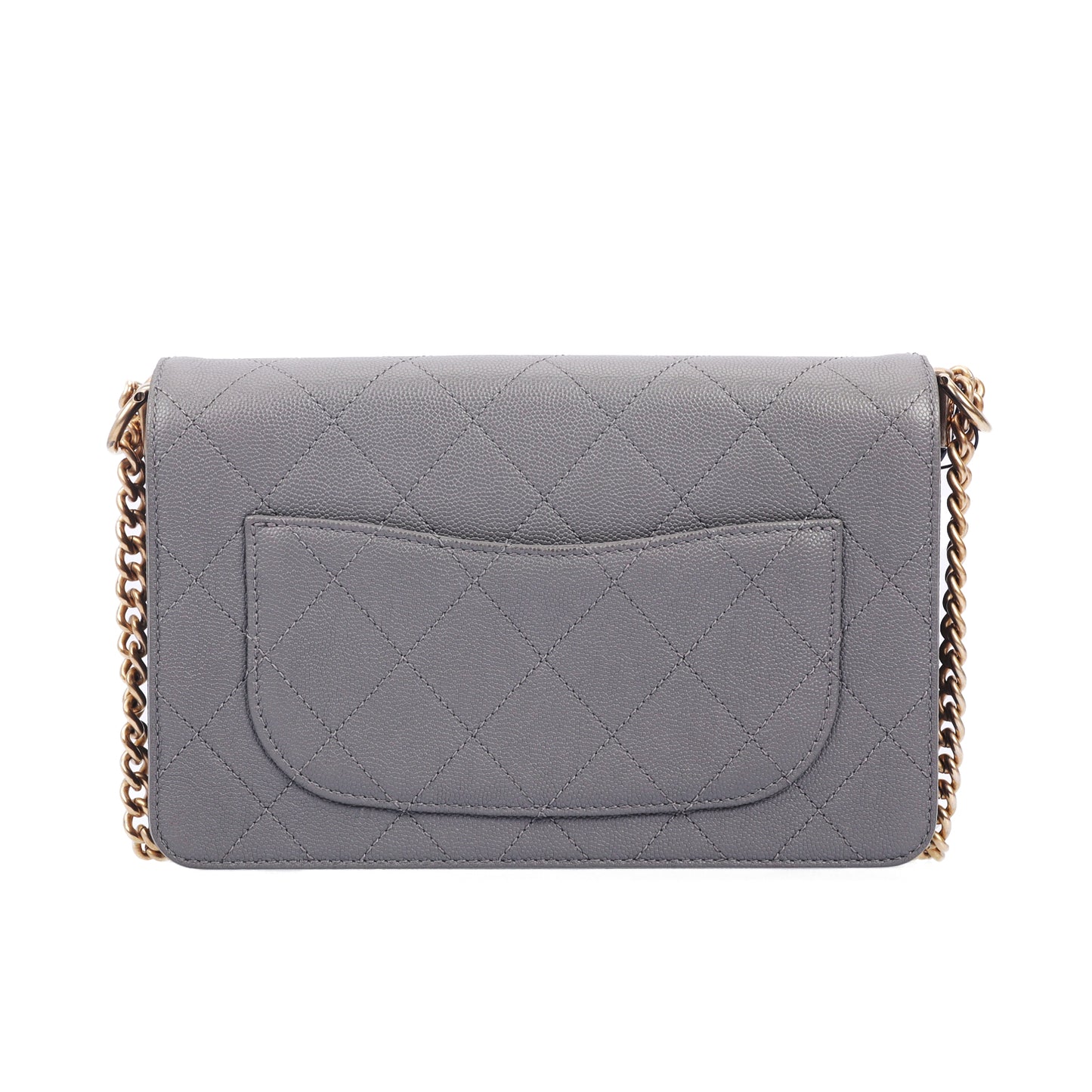 Pre-Owned Chanel Coco Flap Grey Quilted Calfskin Leather Shoulder Bag 80702523 c