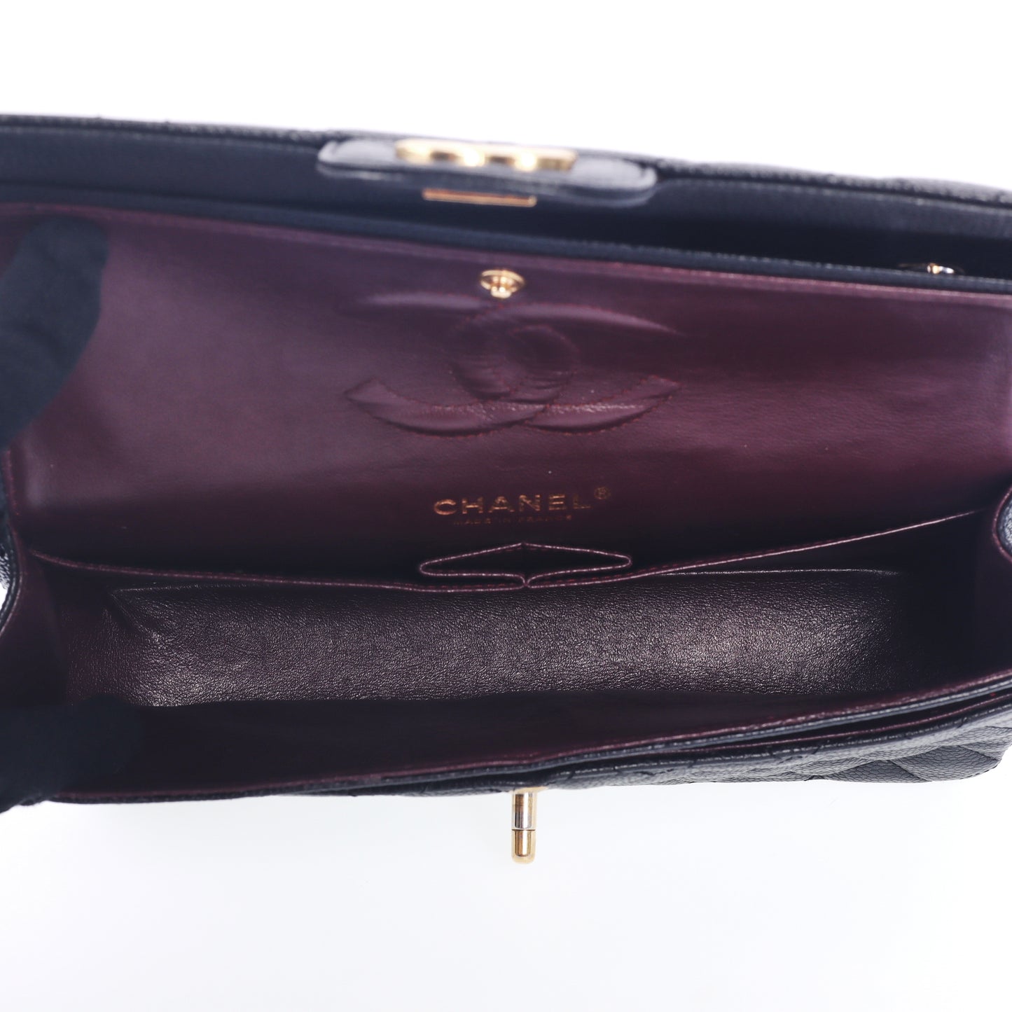 Pre-Owned Chanel Classic Flap Black Calfskin Shoulder Bag 80827416