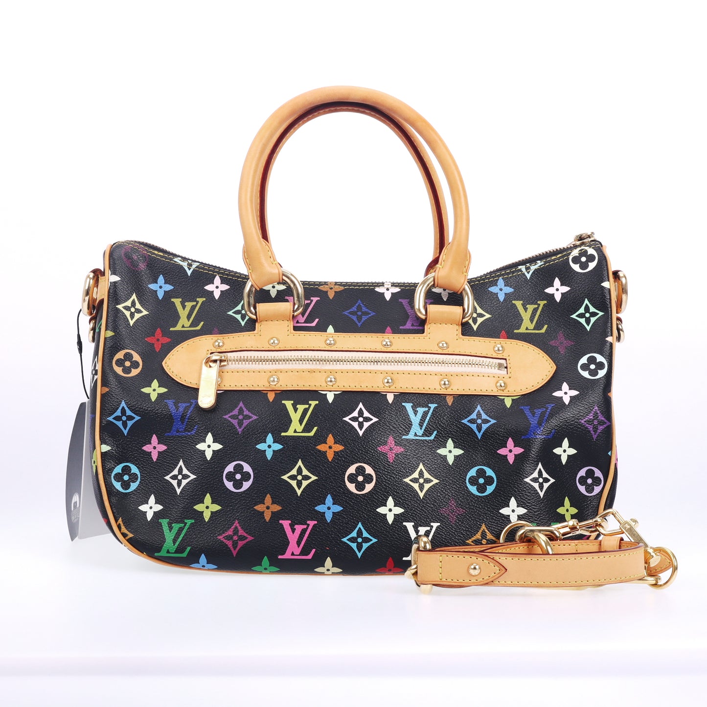 Pre-Owned Louis Vuitton Rita Multicolor Black Monogram Coated Canvas Calfskin Shoulder Bag 82657159