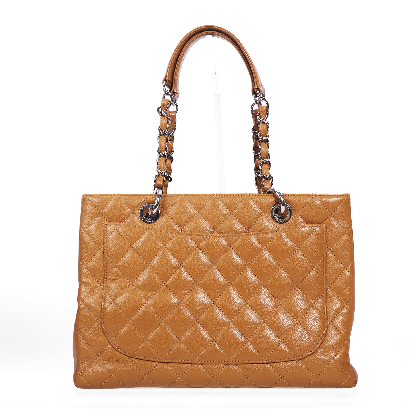 Pre-Owned Chanel Grand Shopping Tote GST Gold Quilted Caviar Calfskin Leather Shoulder Bag 83985960