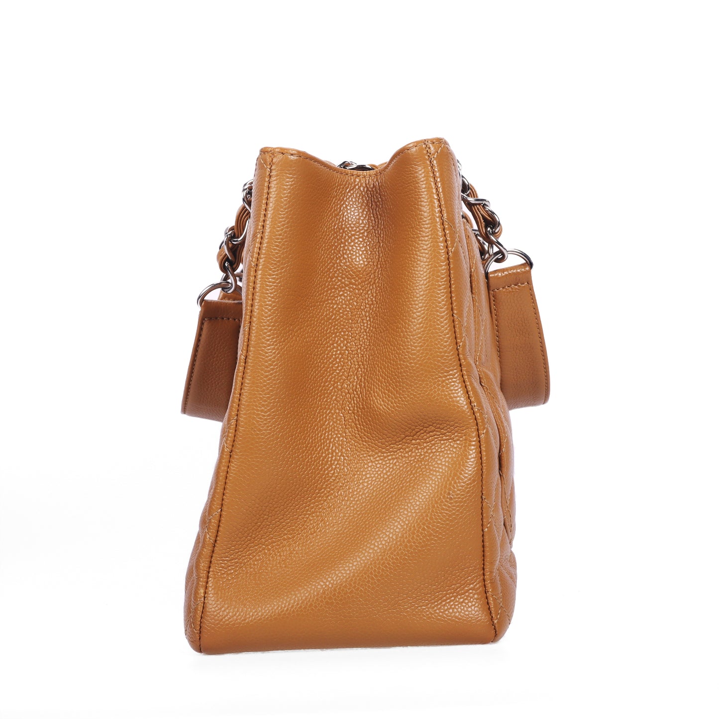 Pre-Owned Chanel Grand Shopping Tote GST Gold Quilted Caviar Calfskin Leather Shoulder Bag 83985960