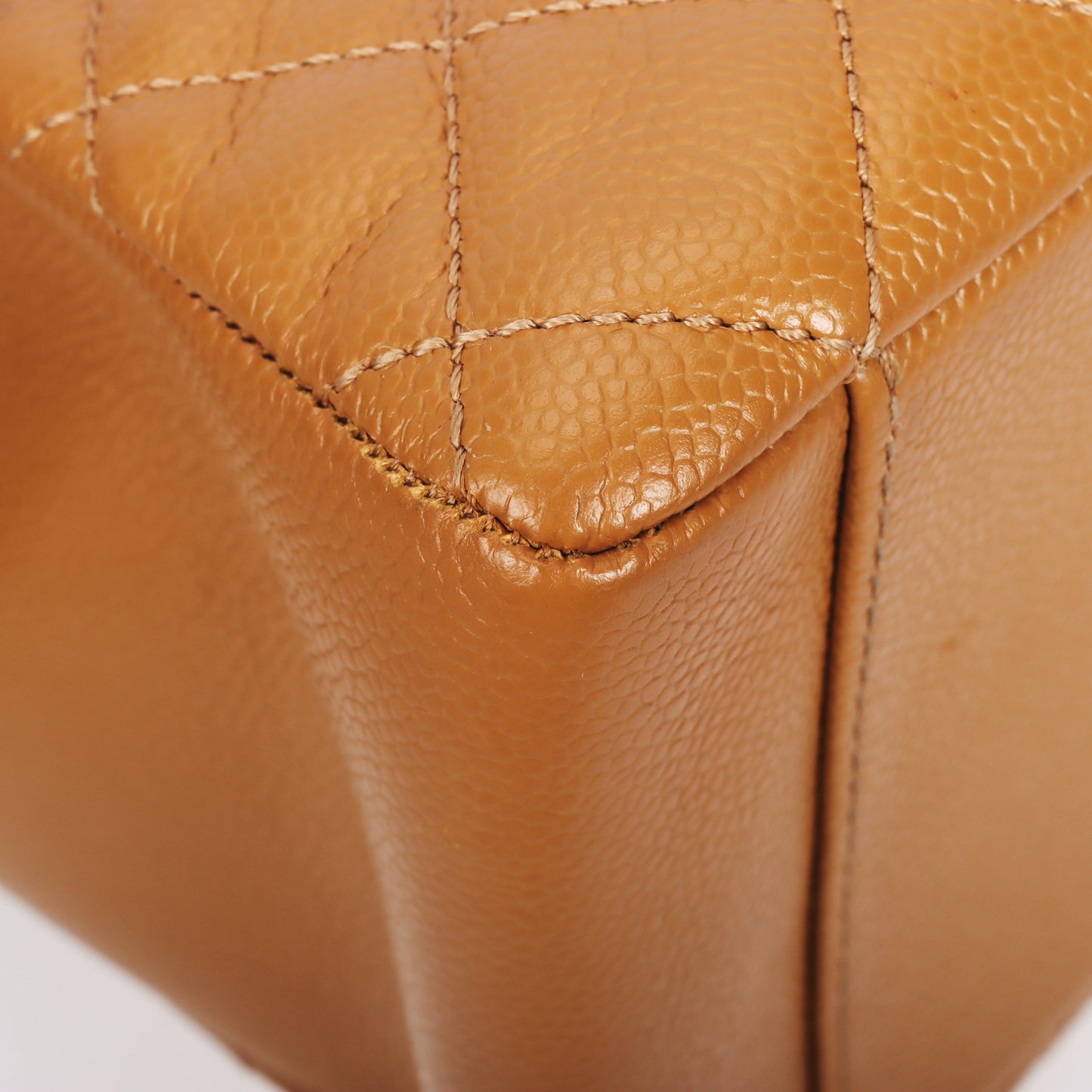 Pre-Owned Chanel Grand Shopping Tote GST Gold Quilted Caviar Calfskin Leather Shoulder Bag 83985960