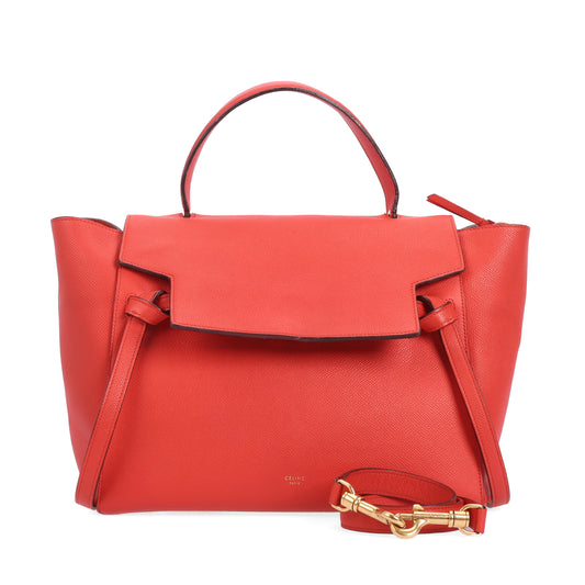 Pre-Owned Celine Orange Calfskin Shoulder Bag 84221565