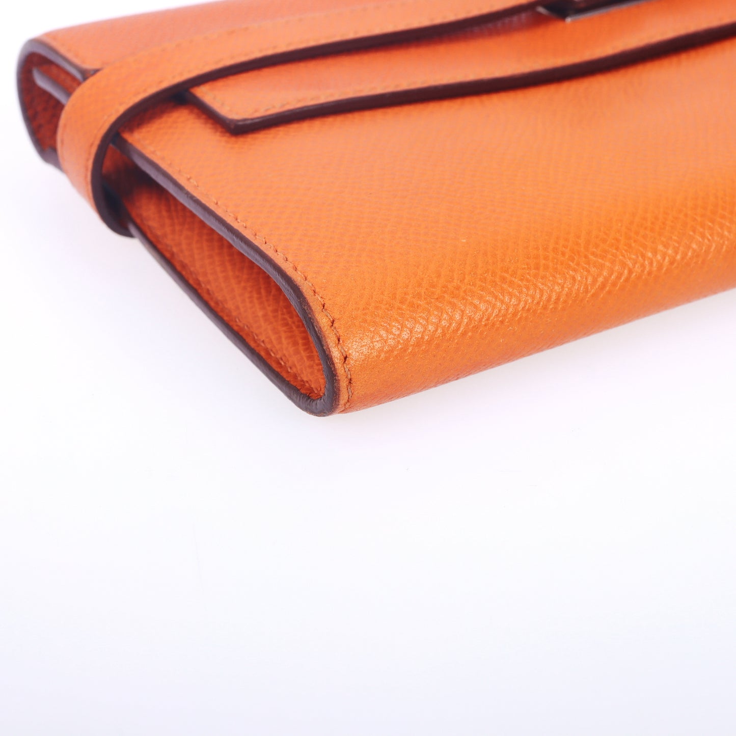 Pre-Owned Hermès Kelly Wallet Orange Epsom Calfskin Leather Wallet 84664389