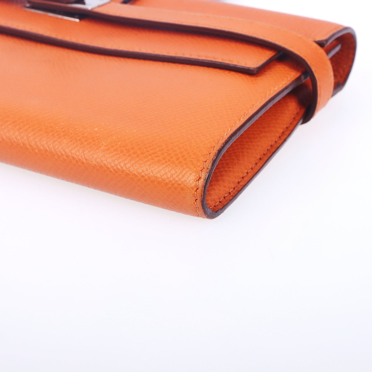 Pre-Owned Hermès Kelly Wallet Orange Epsom Calfskin Leather Wallet 84664389