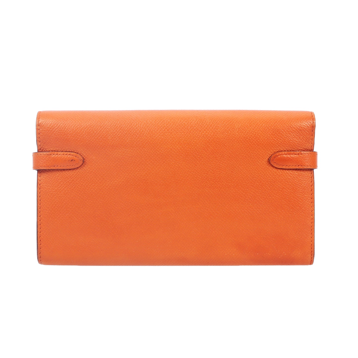 Pre-Owned Hermès Kelly Wallet Orange Epsom Calfskin Leather Wallet 84664389