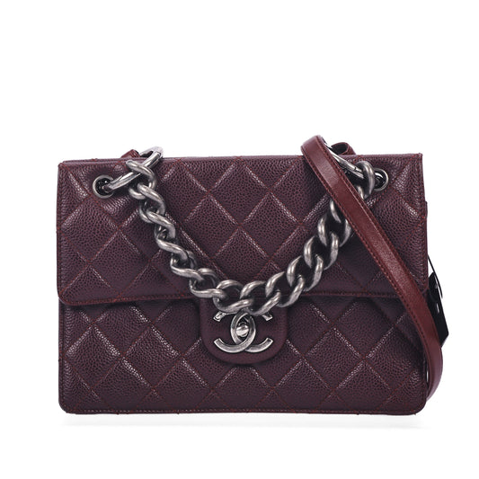 Pre-Owned Chanel Burgundy Quilted Caviar Calfskin Crossbody Bag 84832905