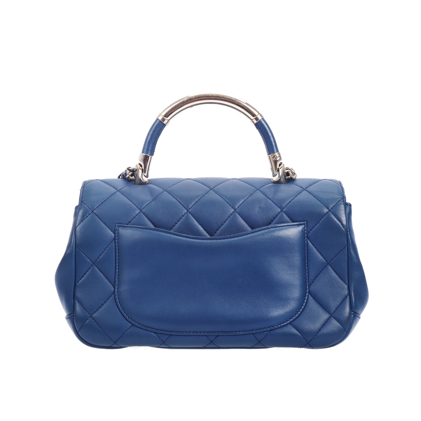 Pre-Owned Chanel  CC Blue Quilted Leather Crossbody Bag 84949392