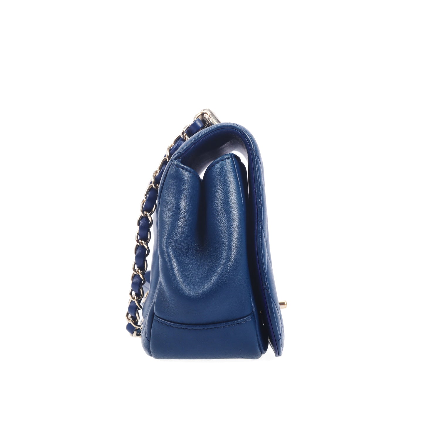 Pre-Owned Chanel  CC Blue Quilted Leather Crossbody Bag 84949392
