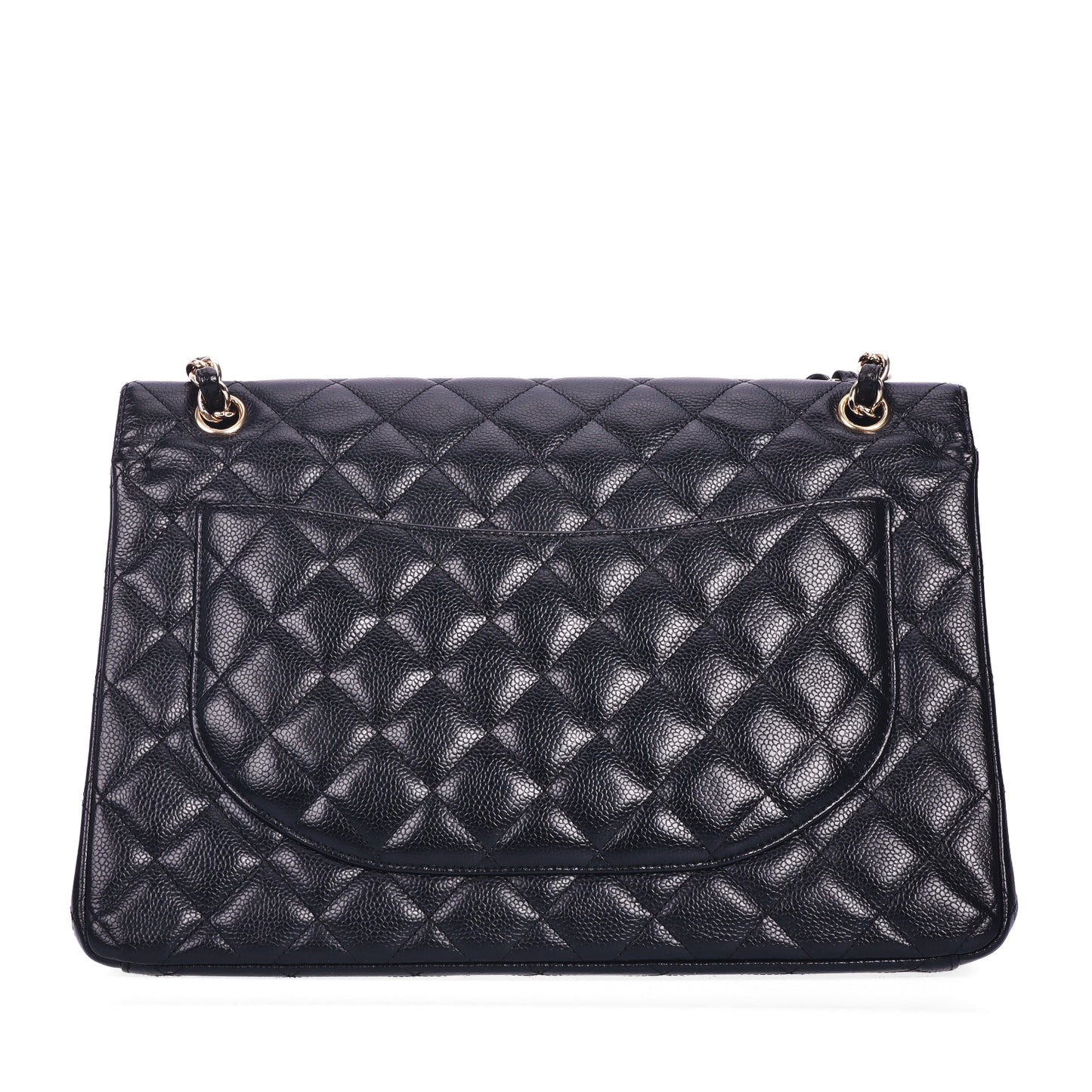 Pre-Owned Chanel Classic Flap Maxi Black Calfskin Shoulder Bag 88890681 c