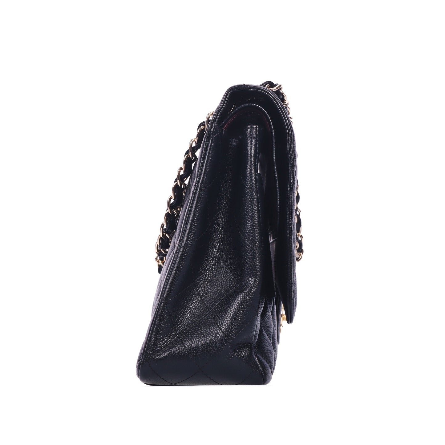 Pre-Owned Chanel Classic Flap Maxi Black Calfskin Shoulder Bag 88890681 c