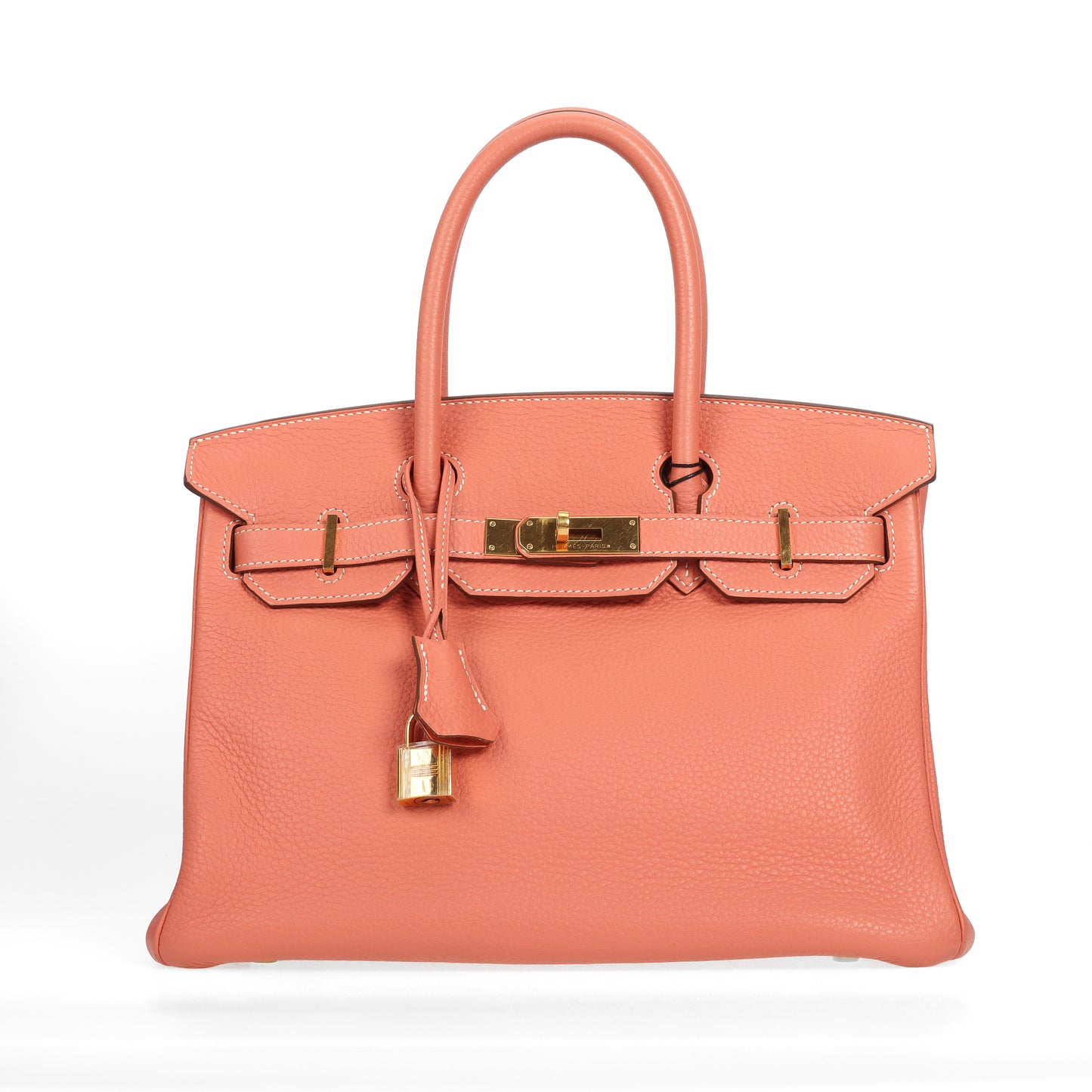 Pre-Owned Hermès Birkin 30 Crevette Calfskin Top Handle Bag 89600552