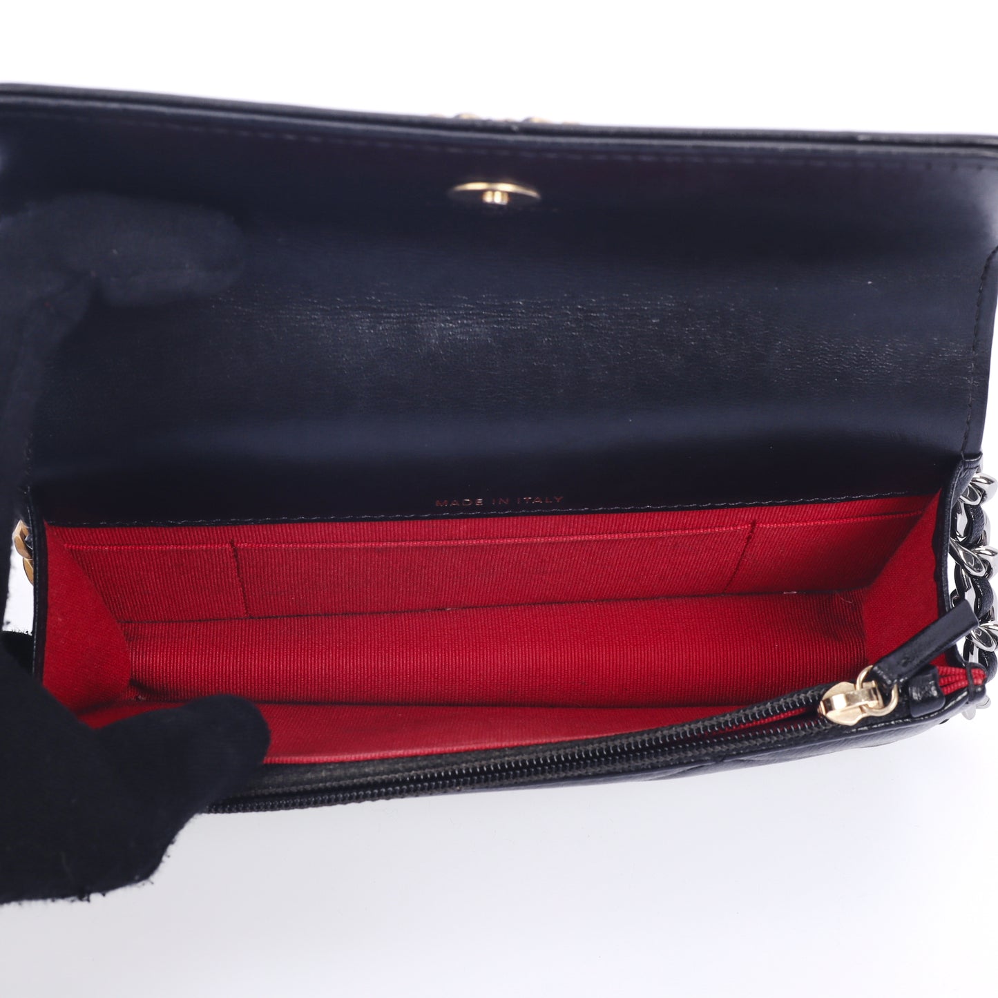 Pre-Owned Chanel 19 Black Quilted Lambskin Wallet on Chain 89687691