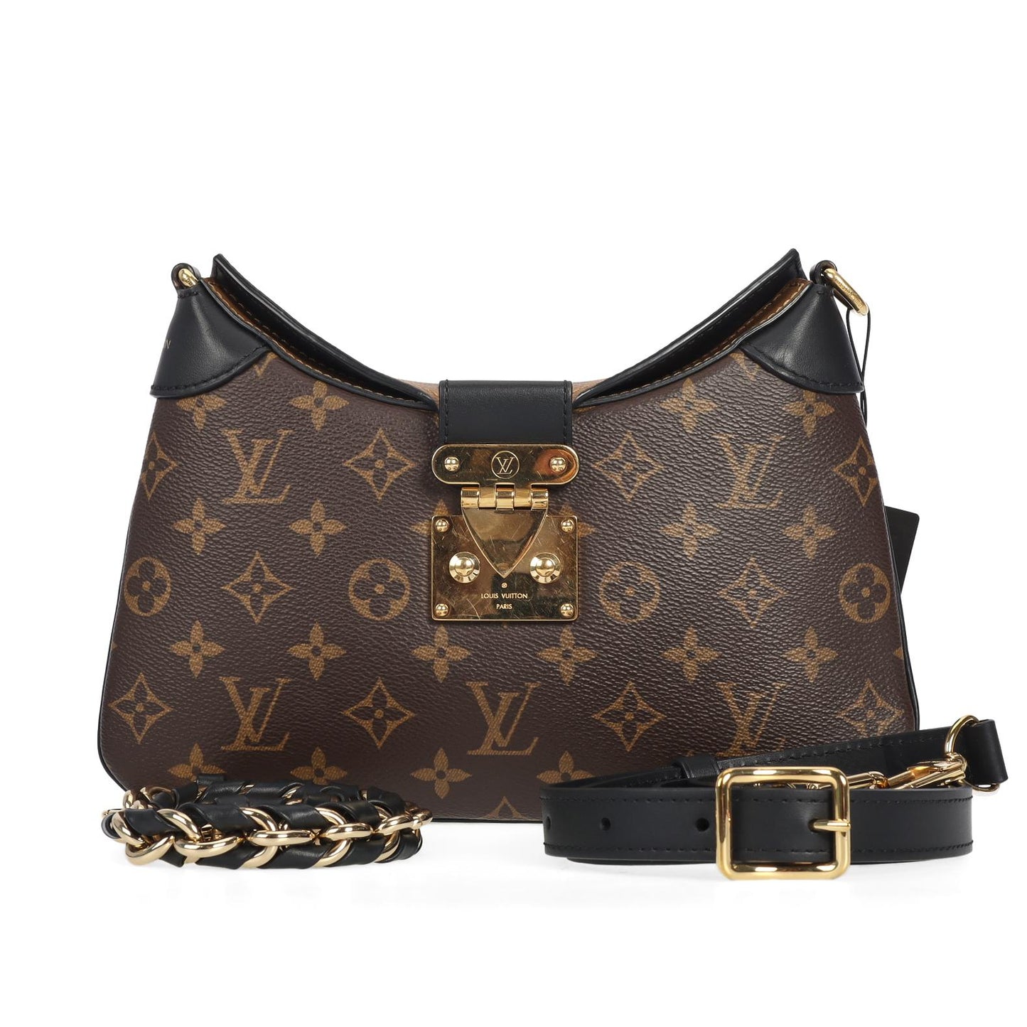 Pre-owned Louis Vuitton Coated Canvas Shoulder Bag Twinny Monogram Brown 99304558