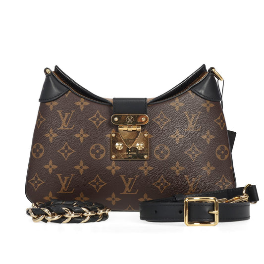 Pre-owned Louis Vuitton Coated Canvas Shoulder Bag Twinny Monogram Brown 99304558