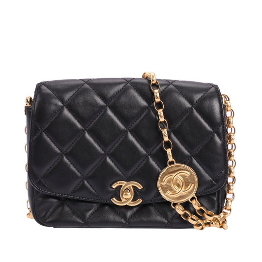 Pre-Owned Chanel Black Lambskin Crossbody Bag 90255948