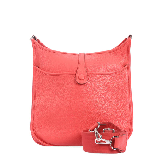 Pre-Owned Hermès Evelyne Rouge Calfskin Crossbody Bag 90862722