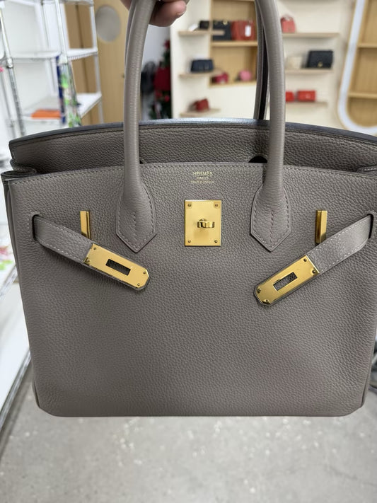 Pre-owned Hermes Birkin 30 Etaupe color togo