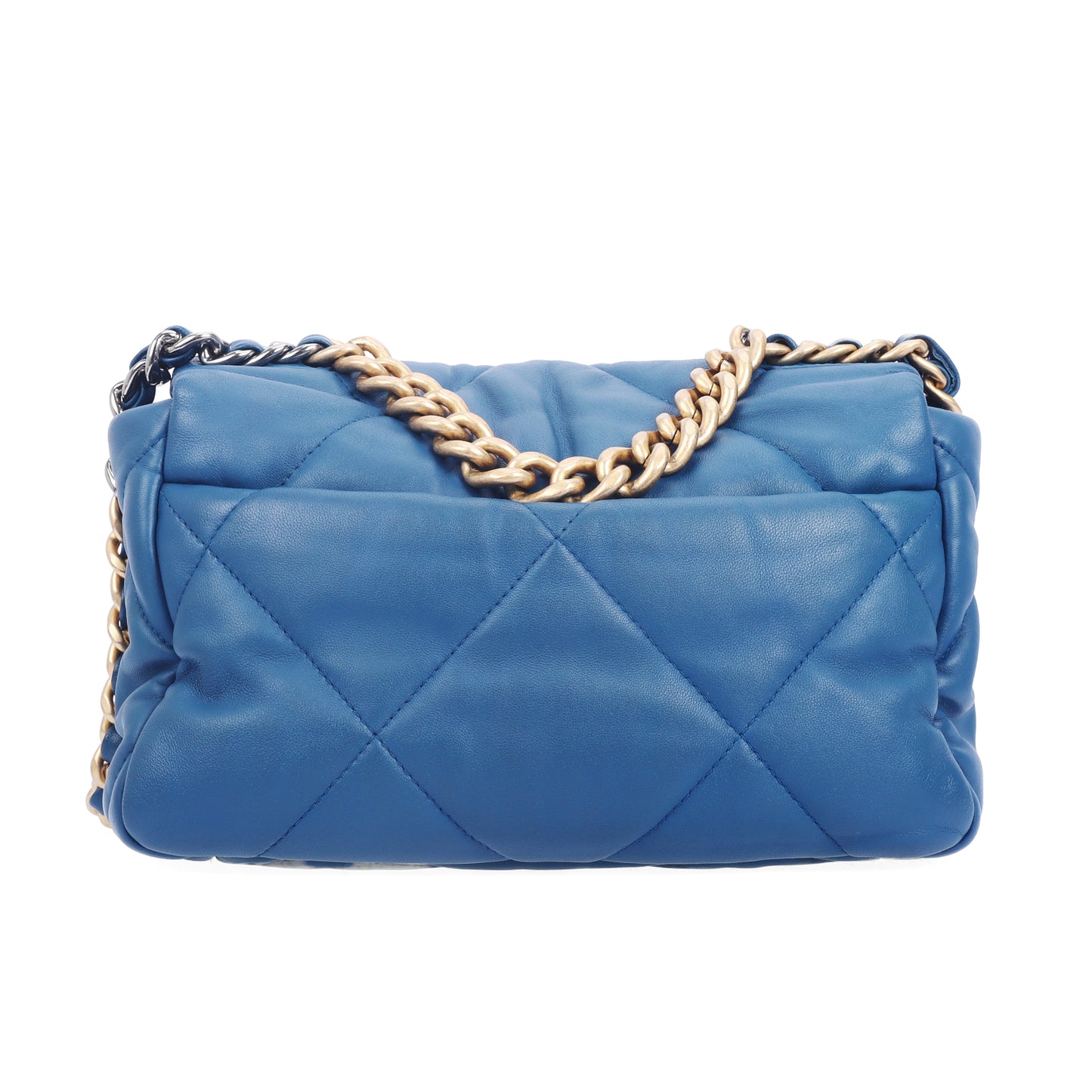 Pre-Owned Chanel 19 Blue Quilted Leather Shoulder Bag 91323708