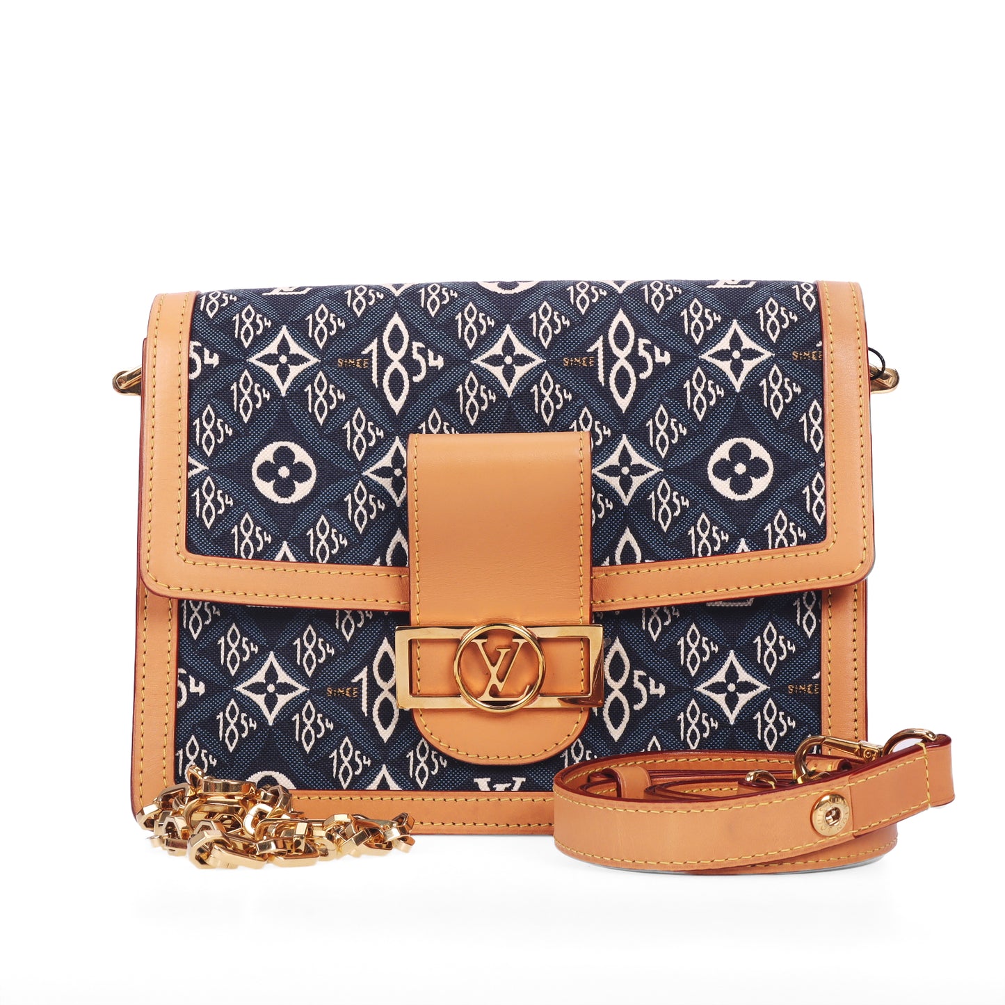 Pre-Owned Louis Vuitton Since 1854 Dauphine Blue Jacquard Calfskin Shoulder Bag 91662339