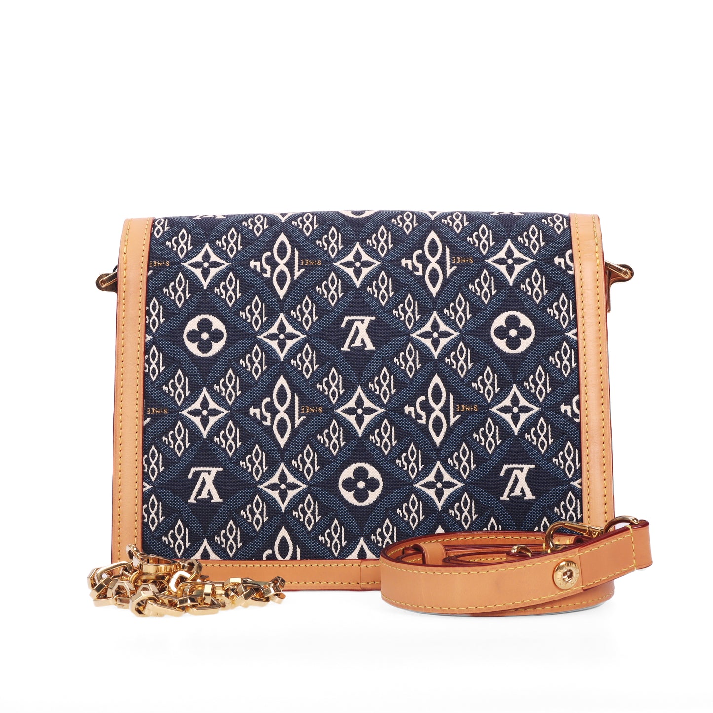 Pre-Owned Louis Vuitton Since 1854 Dauphine Blue Jacquard Calfskin Shoulder Bag 91662339