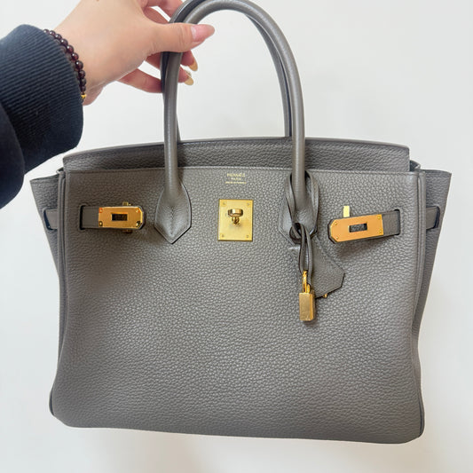 pre-owned HERMES birkin 30 etoupe GWH
