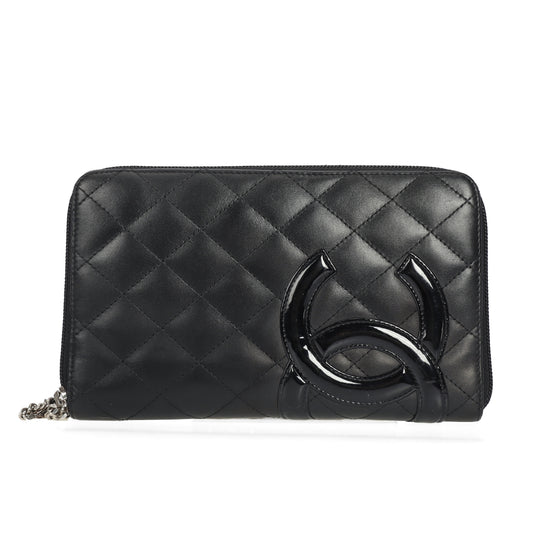 Pre-Owned Chanel Black Leather Wallet 93429897