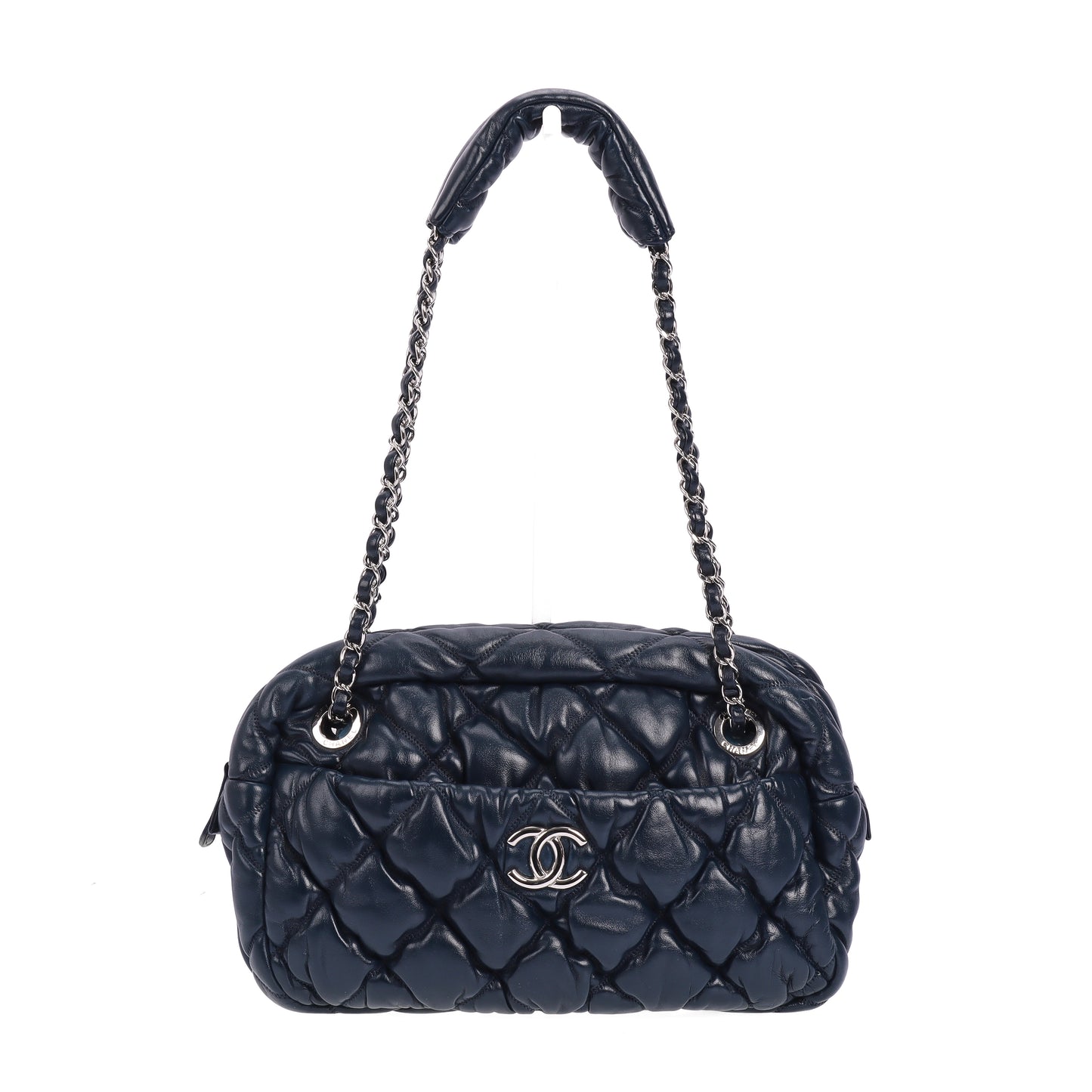 Pre-Owned Chanel Navy Blue Quilted Leather Shoulder Bag 93870120