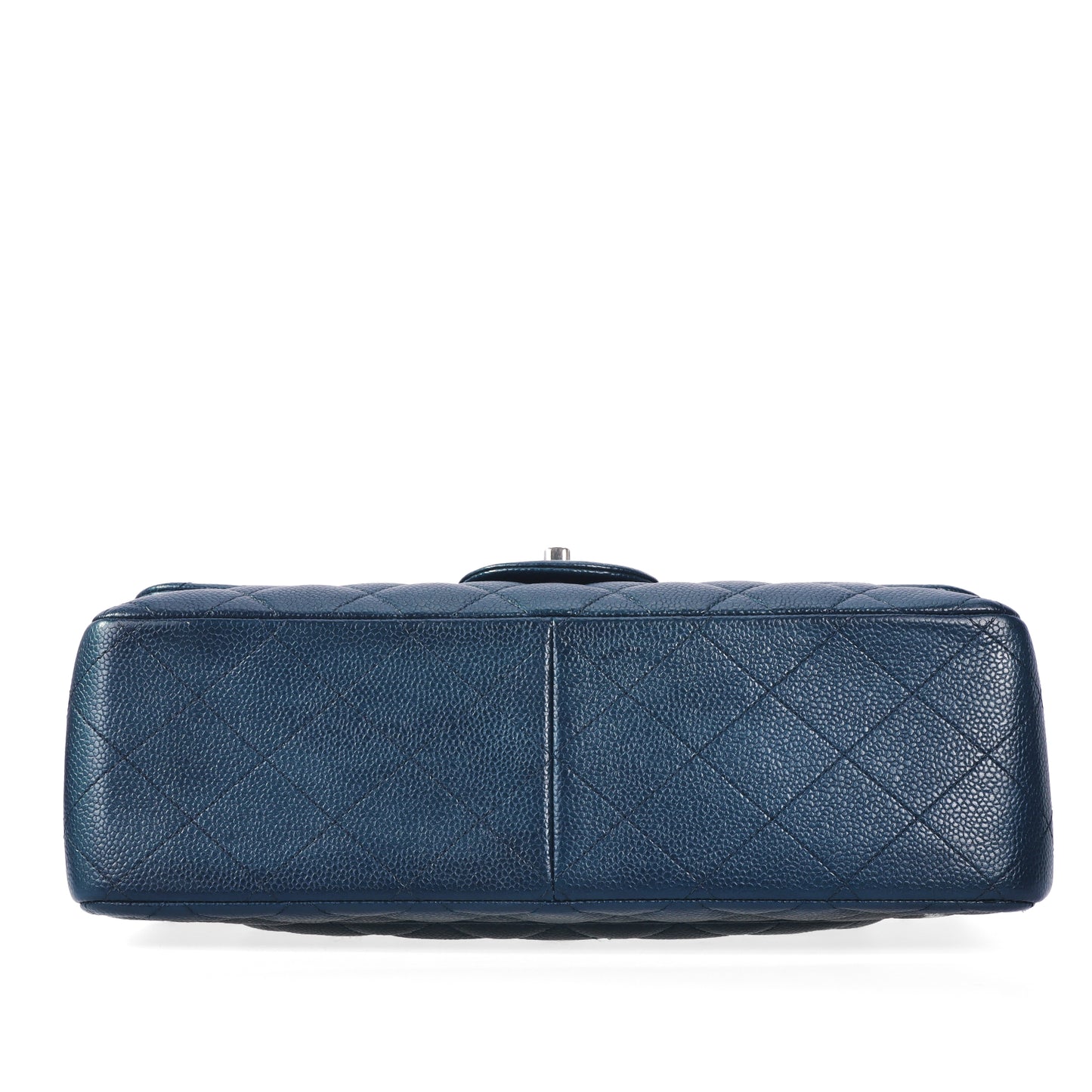 Pre-Owned Chanel Classic Flap Jumbo Dark Green Quilted Caviar Calfskin Leather Shoulder Bag 93953107