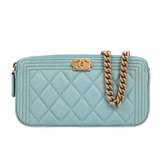 Pre-Owned Chanel Mint Green Calfskin Crossbody Bag 95296910