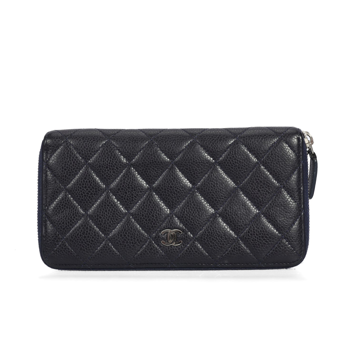Pre-Owned Chanel Navy Blue Caviar Calfskin Wallet 95312016