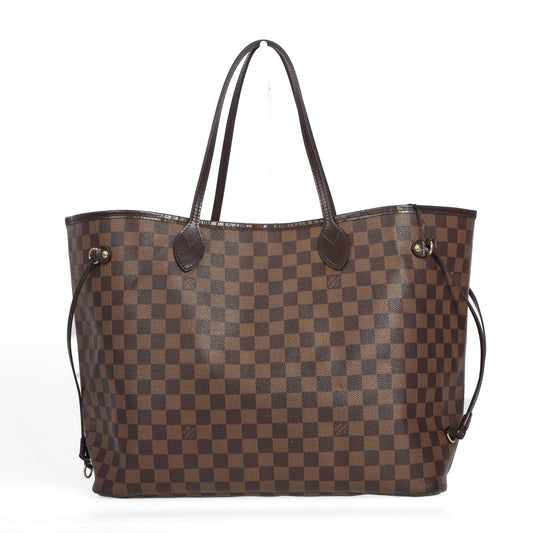 Pre-Owned Louis Vuitton Neverfull Damier Ebene Canvas Tote Shoulder Bag 95748565