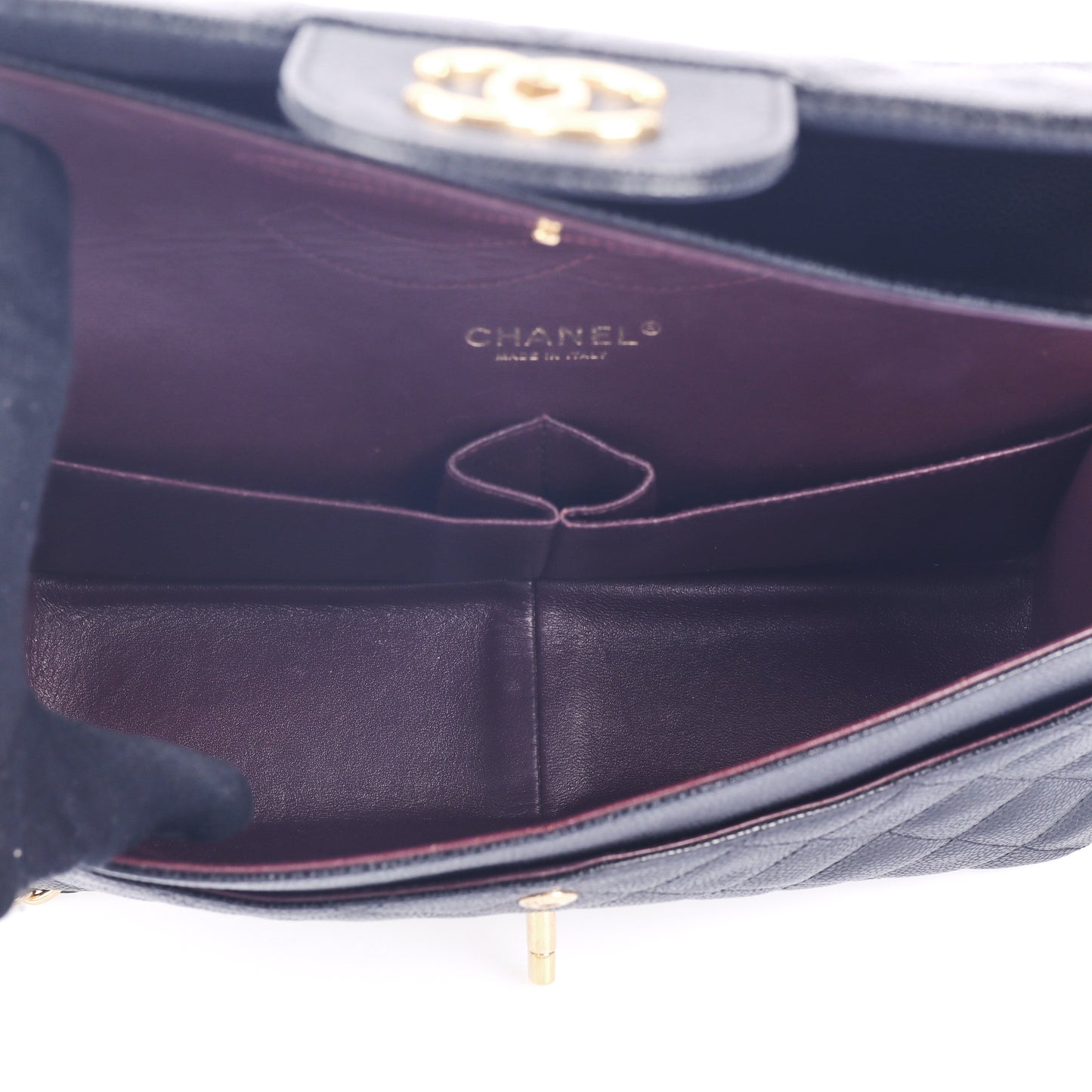 Pre-Owned Chanel Classic Flap Jumbo Black Quilted Calfskin Shoulder Bag 96014873