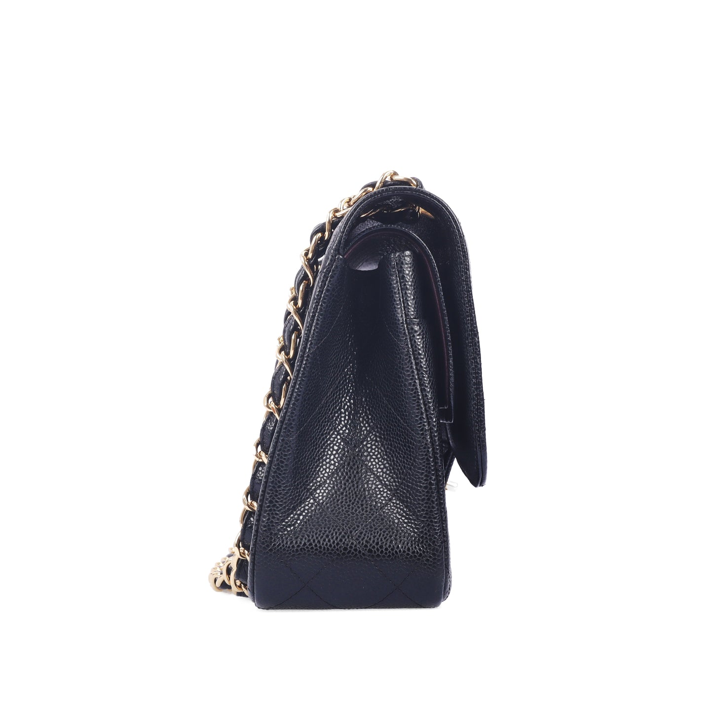 Pre-Owned Chanel Classic Flap Jumbo Black Quilted Calfskin Shoulder Bag 96014873