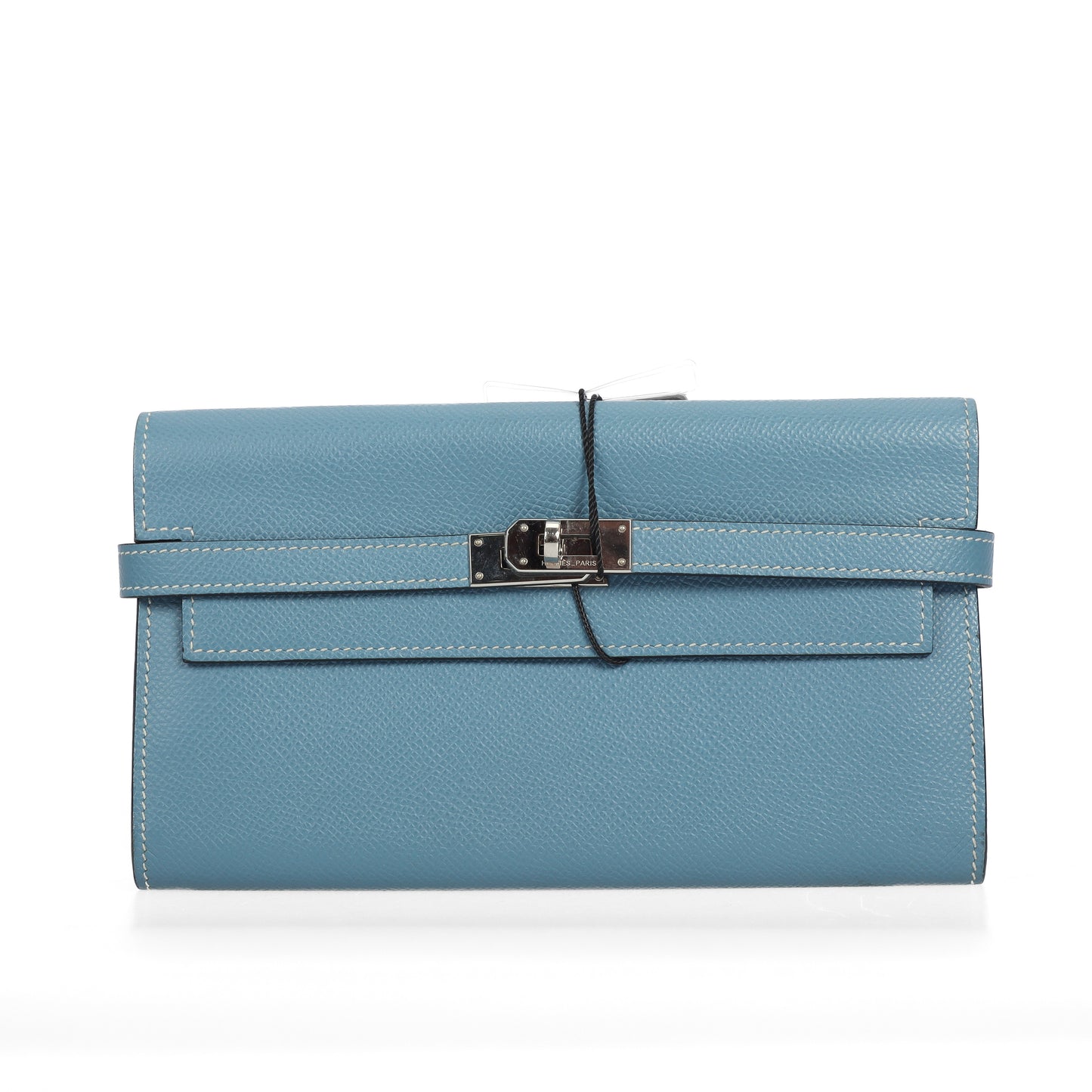 Pre-Owned Hermès Kelly Blue Calfskin Wallet 96139340