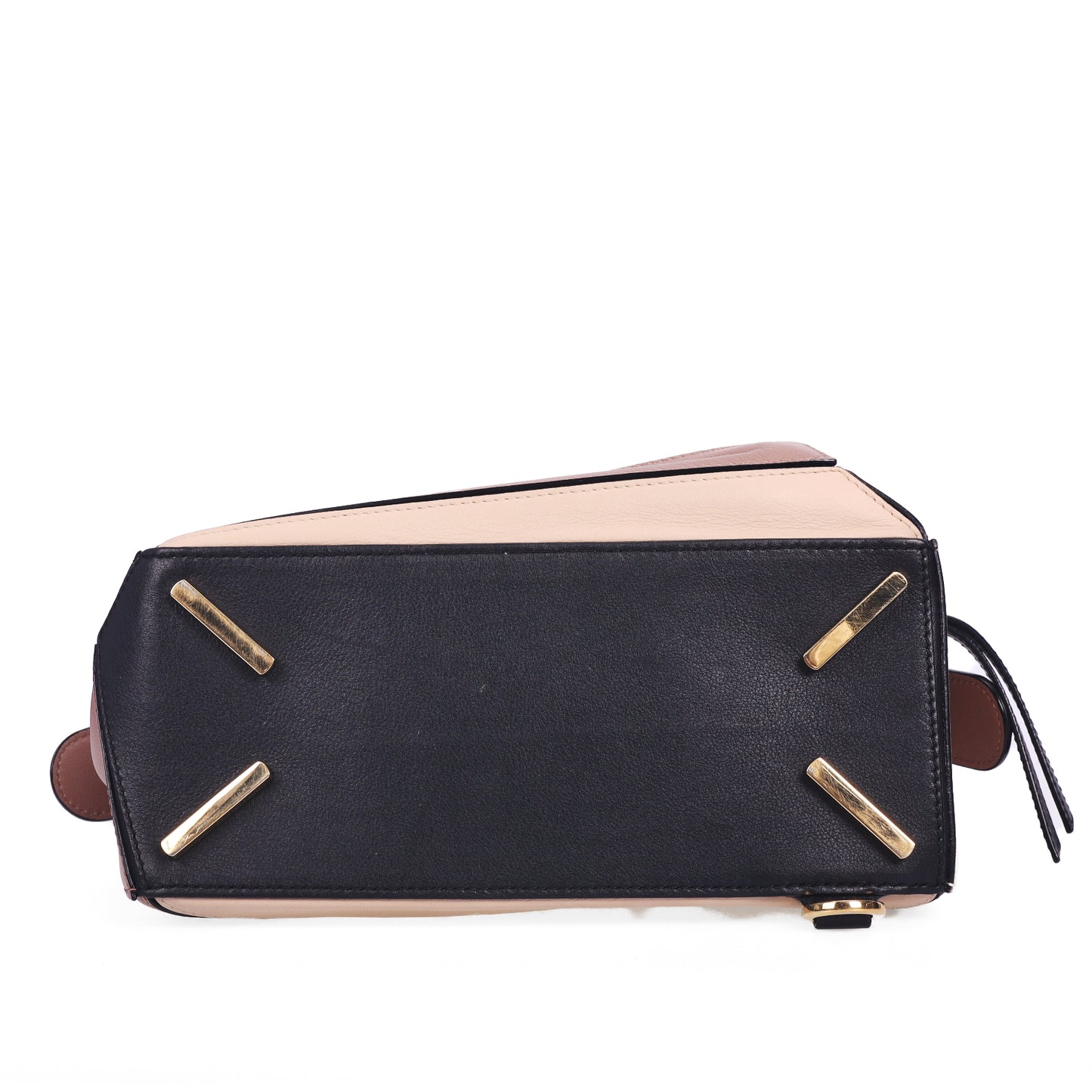 Pre-Owned LOEWE Puzzle Small Brown Beige Calfskin Leather Shoulder Bag 97235720