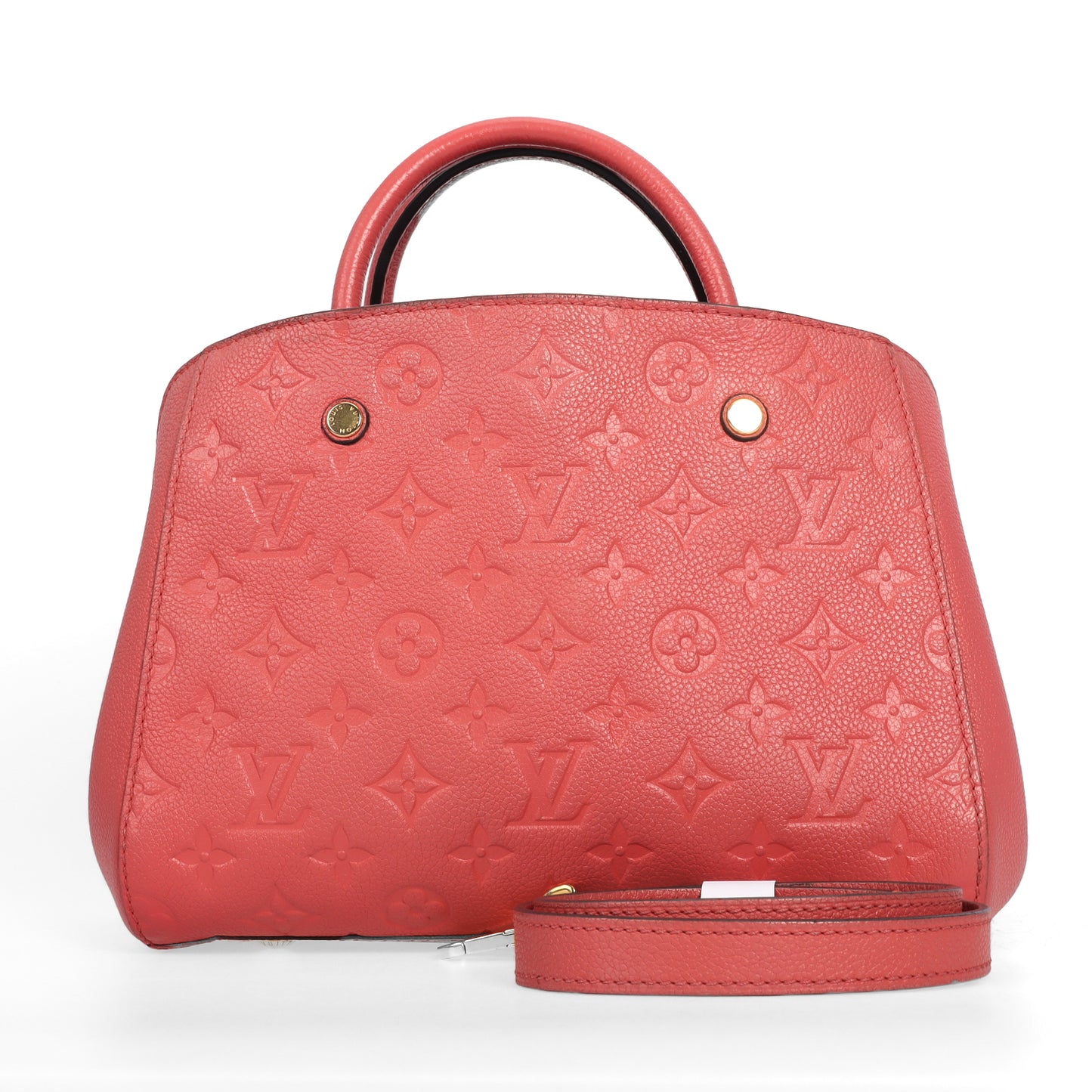 Pre-Owned Louis Vuitton Montaigne Red Monogram Calfskin Shoulder Bag 97823665