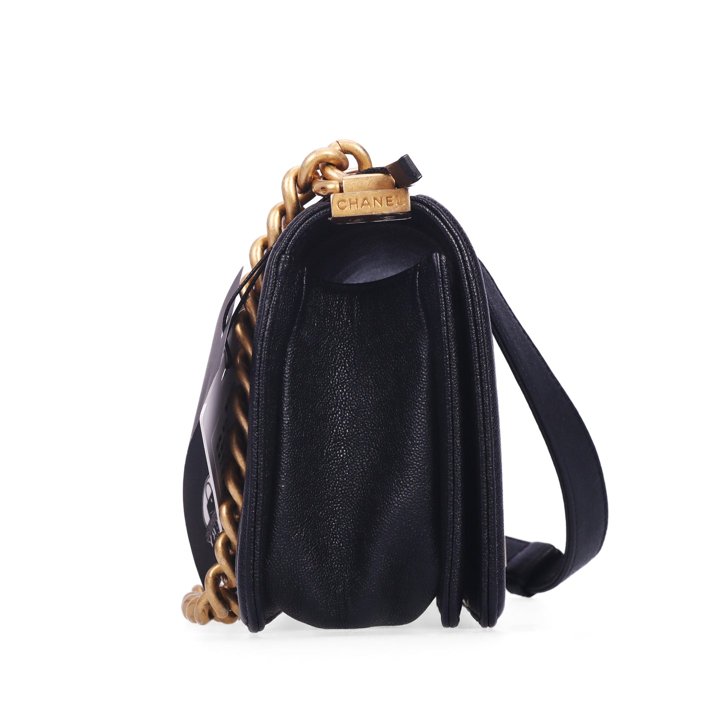 Pre-Owned Chanel Boy Black Calfskin Crossbody Bag 98052101