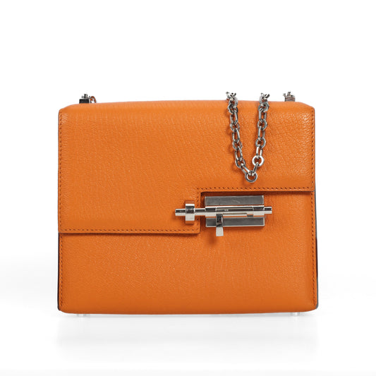 Pre-Owned Hermès Orange Chèvre Mysore Shoulder Bag 99455388 L