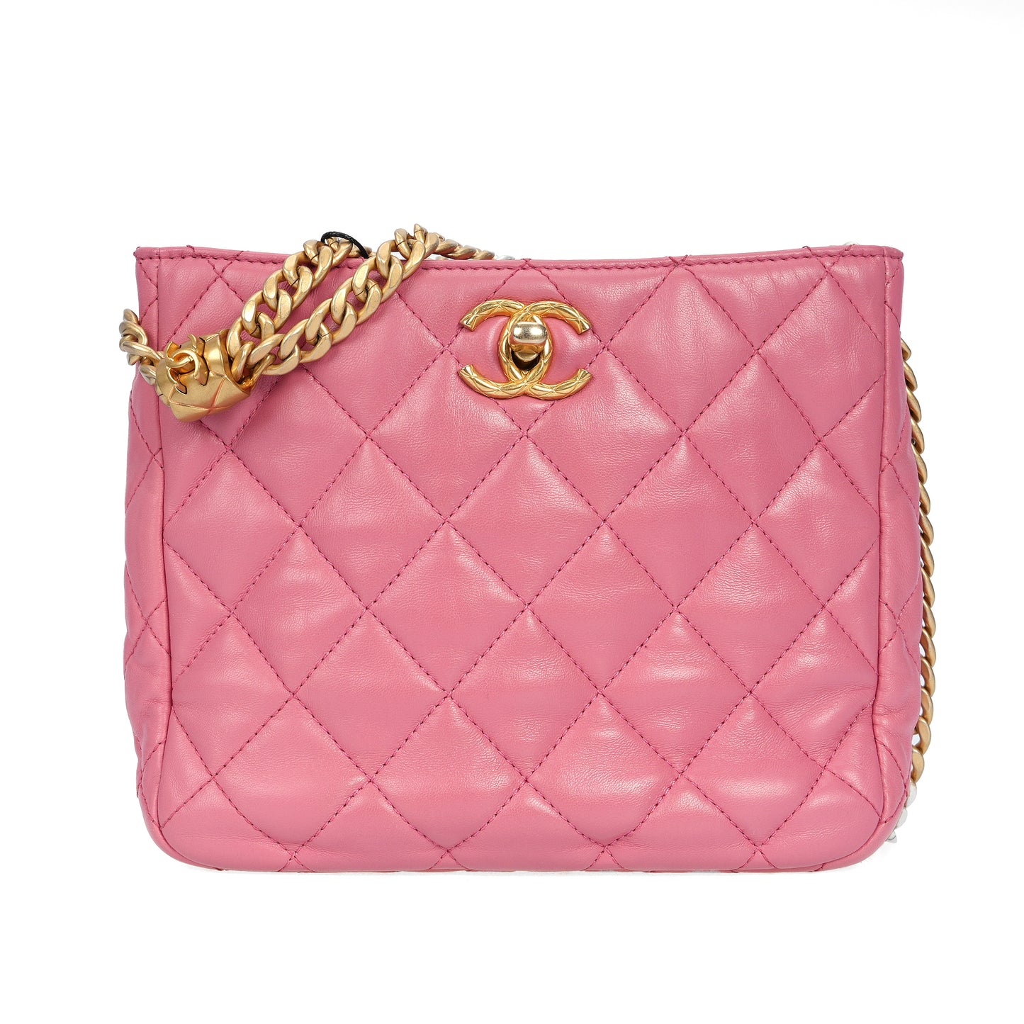 Pre-Owned Chanel Pink Lambskin Crossbody Bag 99514625