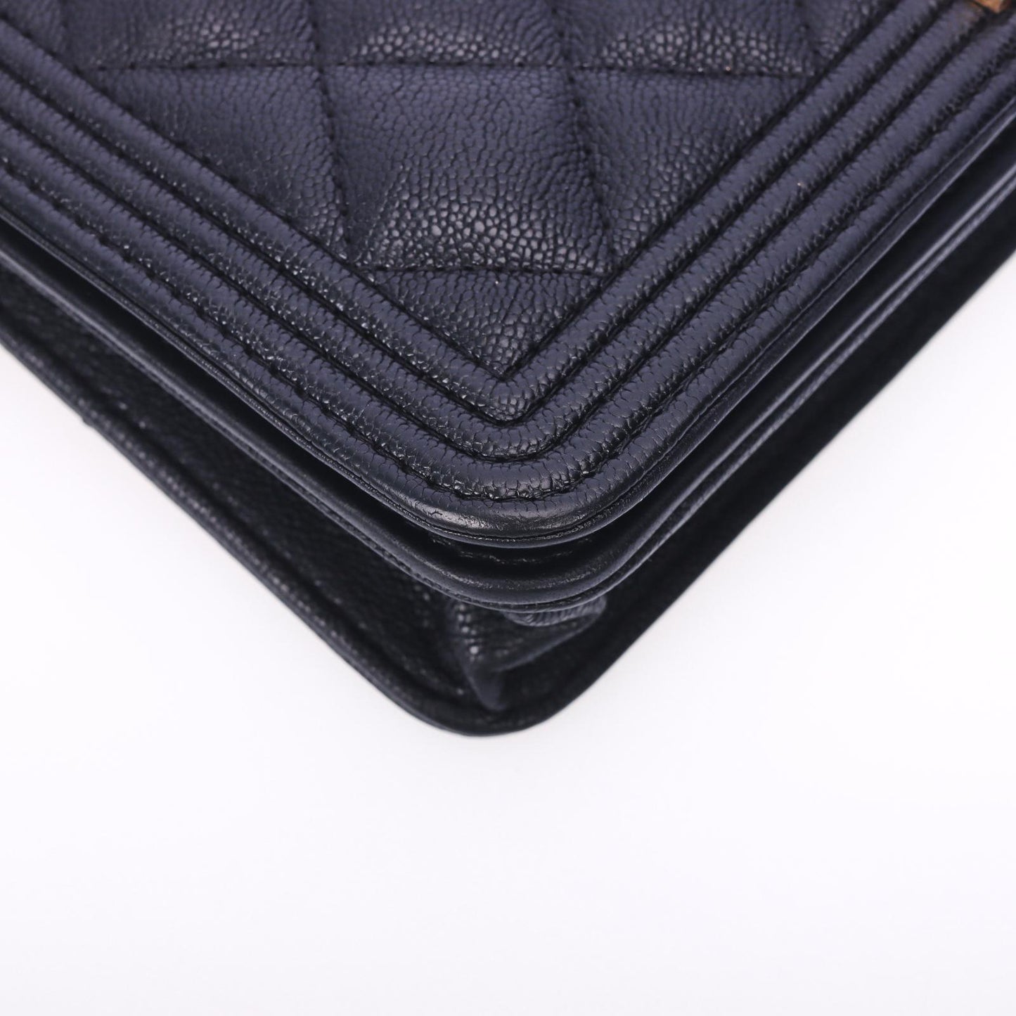 Pre-owned Chanel leboy caviar woc 40470832
