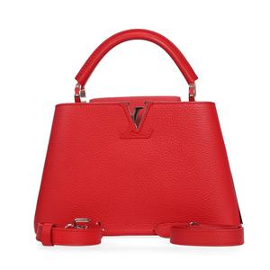 Pre-owned Louis Vuitton Calfskin Shoulder Bag Capucines Red 55687989 HZ