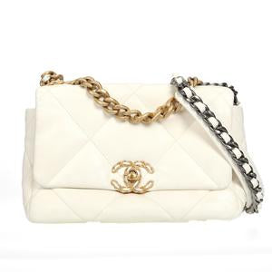 Pre-owned CHANEL Leather Crossbody Bags 19 Bag White 56190409 hz