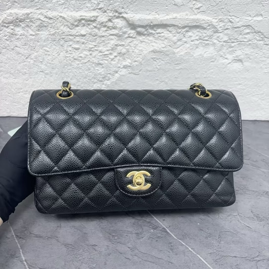 Pre-owned CHANEL Calfskin Shoulder Bags Classic Flap Black Caviar 69478160