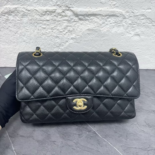Pre-owned CHANEL Calfskin Shoulder Bags Classic Flap Black Caviar 69478160